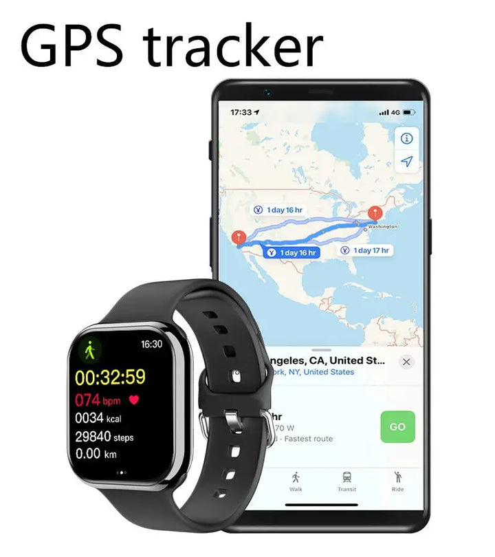 Premium GPS Smart Watch for Men & Women - Always On Display, Body Temp Monitoring, Bluetooth Call, NFC, Compatible with iOS & Android, High-Resolution - StrengthXPhysiotherapy