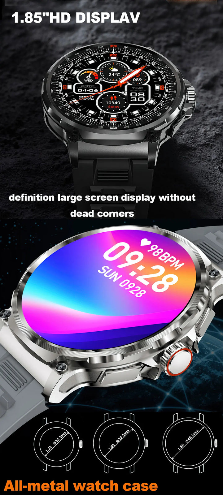 Premium 1.85-inch Ultra HD Smartwatch – GPS Tracking, Bluetooth Calls, 710mAh Battery, Fitness & Health Monitor, Activity Tracker, Compatible with iOS, Android - StrengthXPhysiotherapy