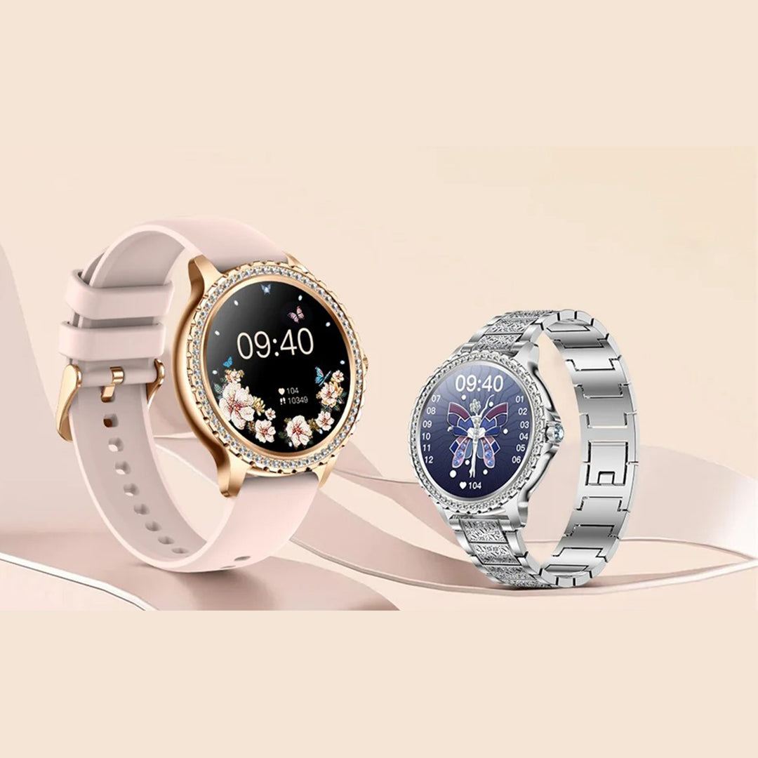 Premium Fashion Smartwatch for Women, 1.04" AMOLED Screen, Bluetooth Call, Metal Body, IP68 Waterproof, Heart Rate, Music Control, Sleep & Fitness Tracking, Multiple Sports Modes - StrengthXPhysiotherapy