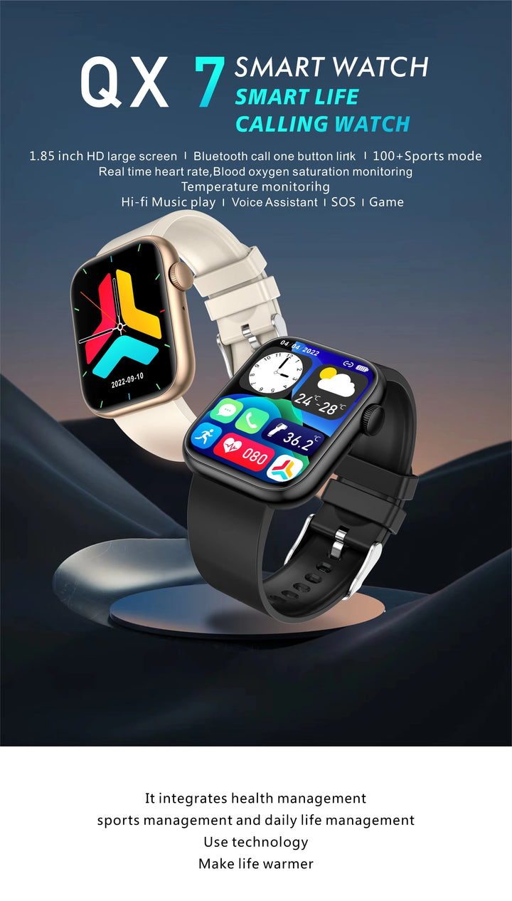 Premium Smartwatch - Wireless Charging, Bluetooth Calls, Fitness Tracker, Custom Watch Faces, Heart Rate Monitoring, Sleep Tracking, Waterproof, Men & Women - StrengthXPhysiotherapy