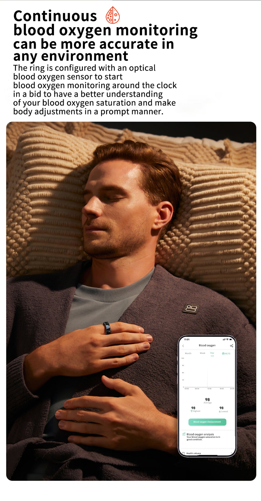 Premium Smart Fitness Ring with Charging Case - Heart Rate, Sleep & Health Monitoring, Blood Oxygen Detection, IPX8 