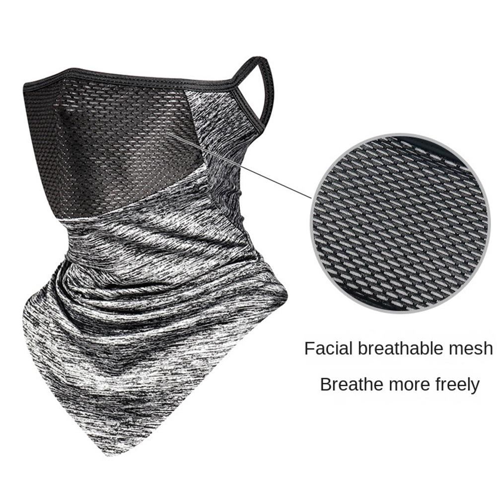 Premium Breathable Ear Hanging Mask – Ice Silk Cycling Face Cover, Triangle Headscarf, Nylon Cool Material for Outdoor 