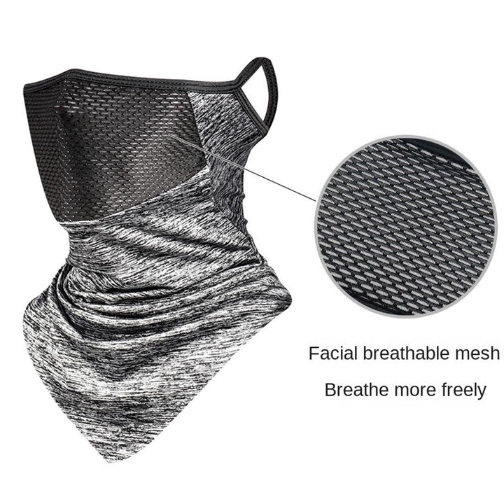 Premium Breathable Ear Hanging Mask – Ice Silk Cycling Face Cover, Triangle Headscarf, Nylon Cool Material for Outdoor 