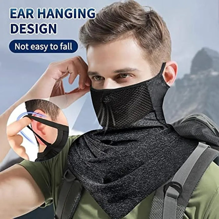Premium Breathable Ear Hanging Mask – Ice Silk Cycling Face Cover, Triangle Headscarf, Nylon Cool Material for Outdoor Sports and Riding Protection - StrengthXPhysiotherapy