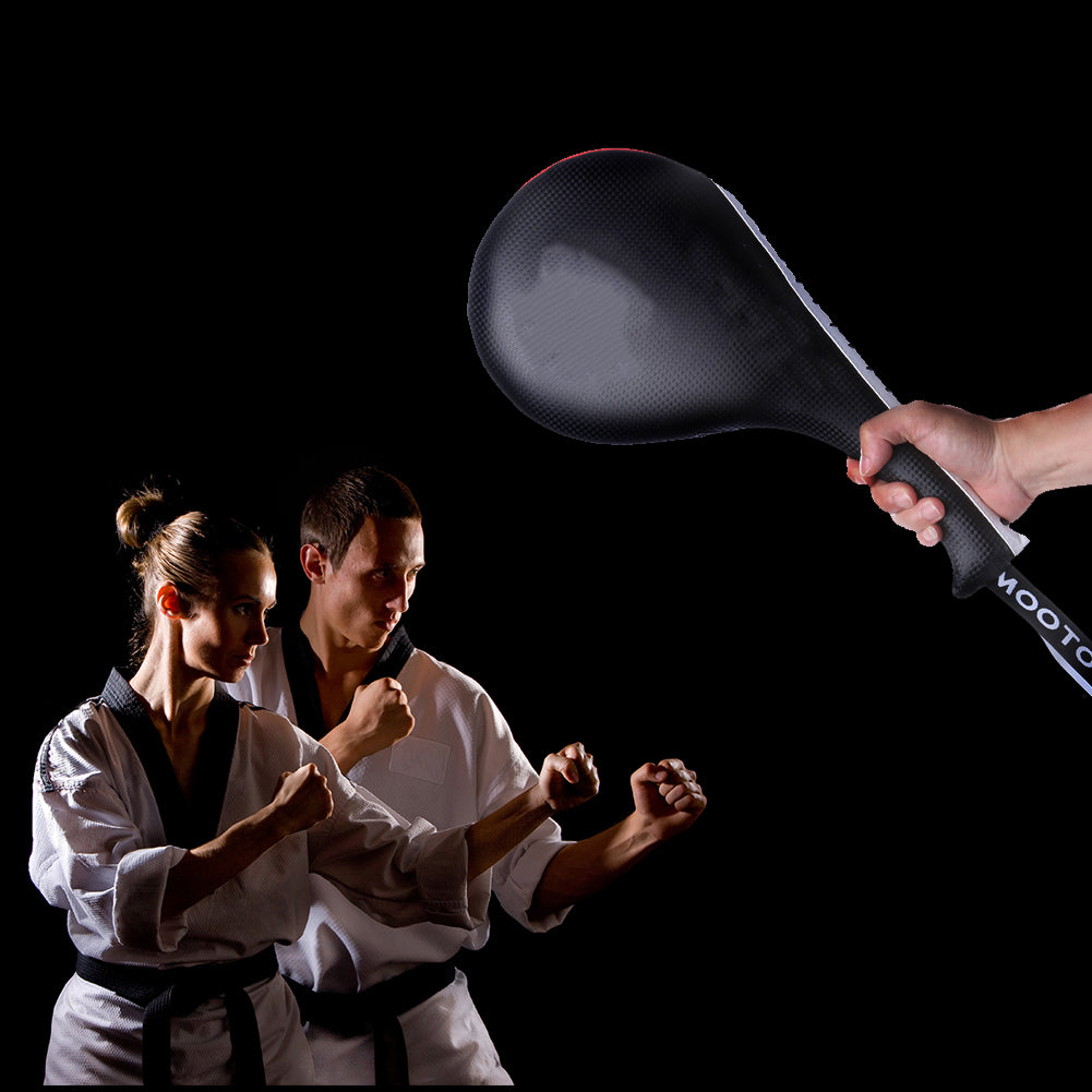 Premium Taekwondo Foot Target Kick Pad – Boxing, Kickboxing, & Sanda Training Equipment – Durable PU Leather, High Elastic Sponge – Double Target Design for High & Low Kicks – Buzz Sound & Wrist Grip – 40x20x8cm - StrengthXPhysiotherapy