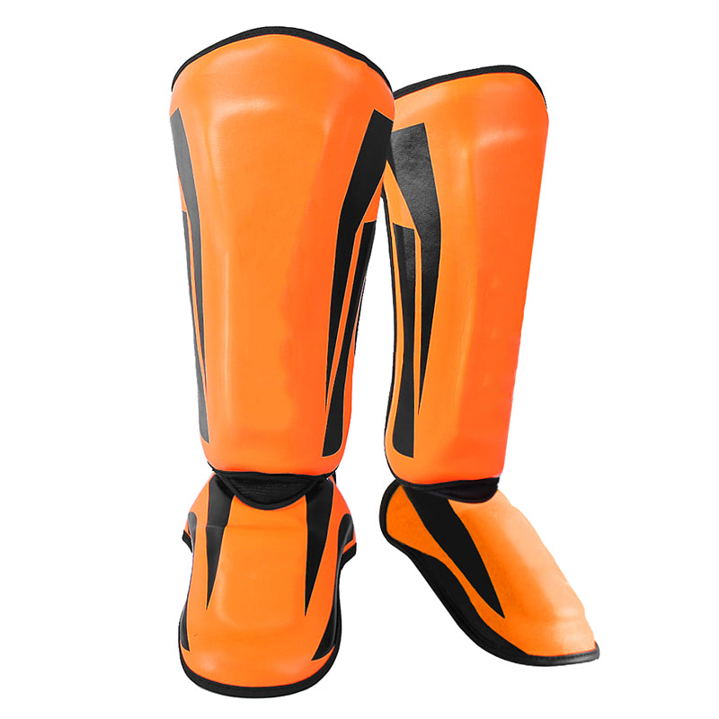 Premium Kickboxing Shin Guard Pads – Muay Thai, Boxing, MMA Leg Protector, Sanda, Wushu, Taekwondo Ankle Guards for Men & Women, EVA Soft PU Leather, Sizes S/M/L - StrengthXPhysiotherapy