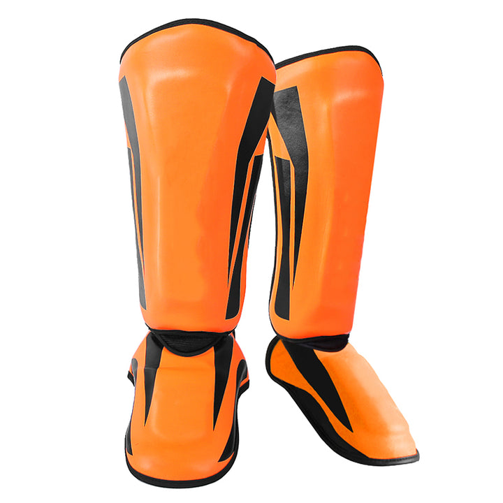 Premium Kickboxing Shin Guard Pads – Muay Thai, Boxing, MMA Leg Protector, Sanda, Wushu, Taekwondo Ankle Guards for Men & Women, EVA Soft PU Leather, Sizes S/M/L - StrengthXPhysiotherapy