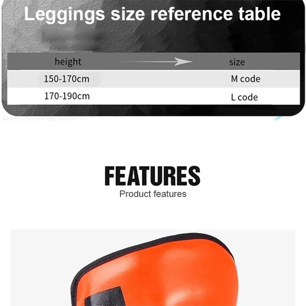 Premium Kickboxing Shin Guard Pads – Muay Thai, Boxing, MMA Leg Protector, Sanda, Wushu, Taekwondo Ankle Guards for Men & Women, EVA Soft PU Leather, Sizes S/M/L - StrengthXPhysiotherapy