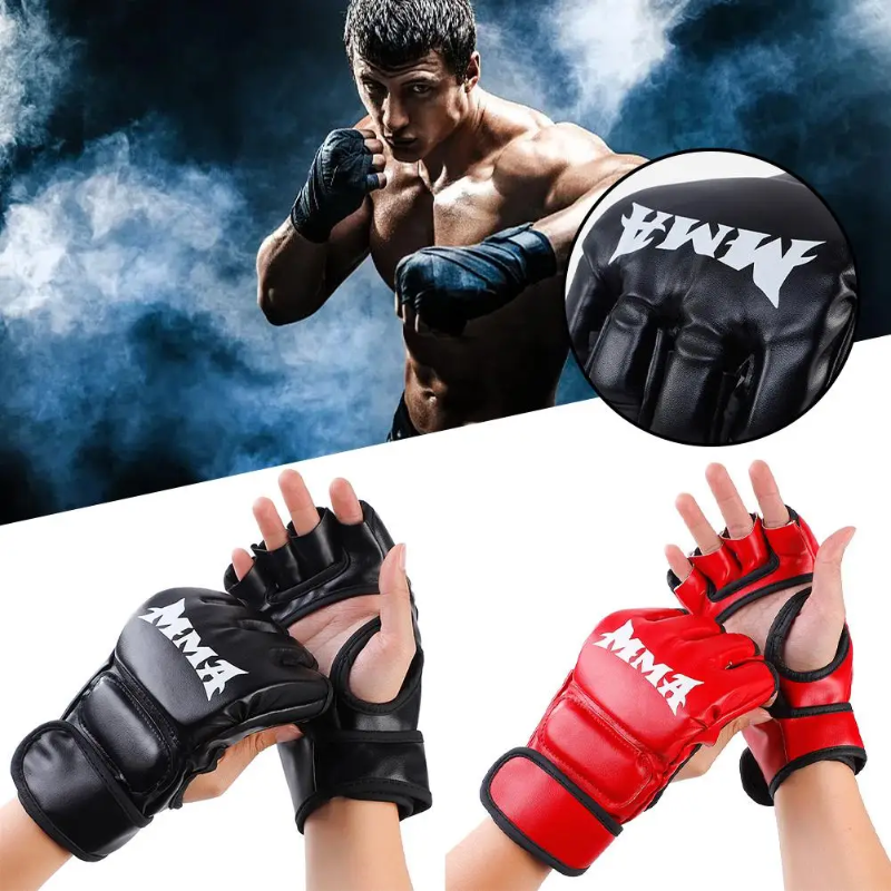 Premium Boxing Gloves for Adults – Professional Combat Training Gloves for Muay Thai, MMA, Kickboxing, & Sanda – Half 