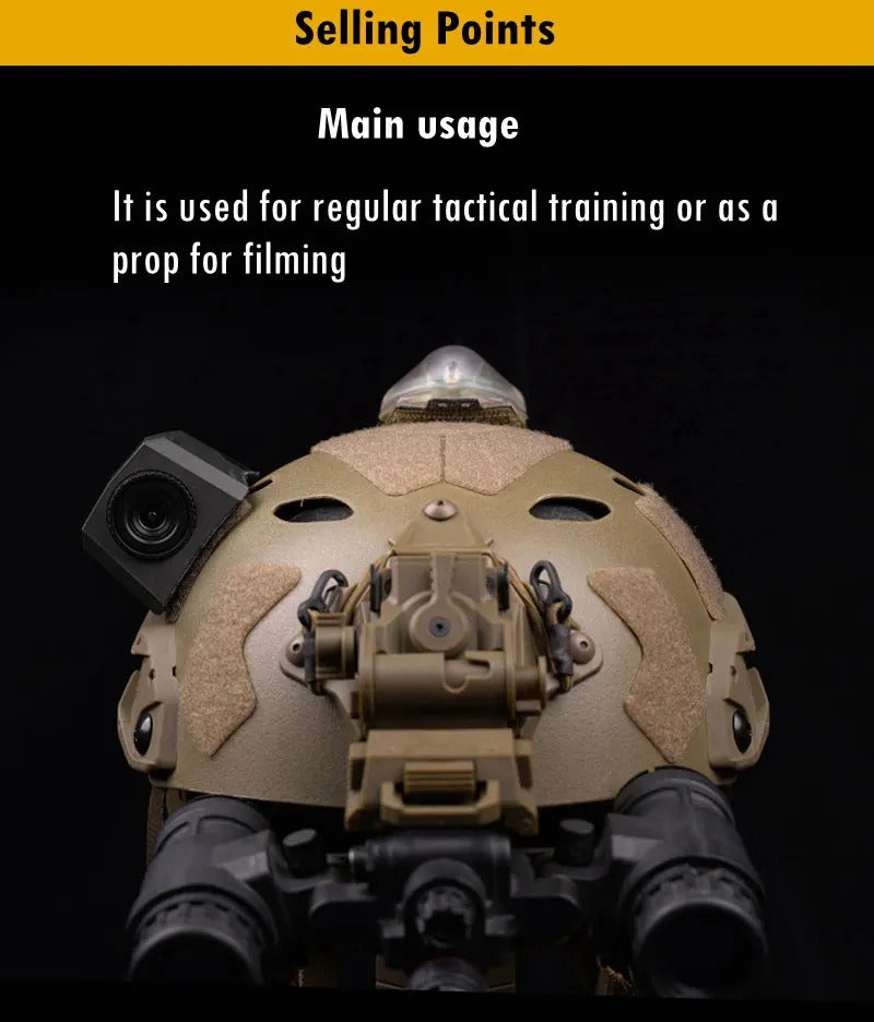 High-Quality Tactical Helmet Camera Model - Hook and Loop Fast Attachment, Prop for CS Game, Filming, Tactical Training, Durable Plastic, Black 8.9cm x 5.2cm x 4cm - StrengthXPhysiotherapy