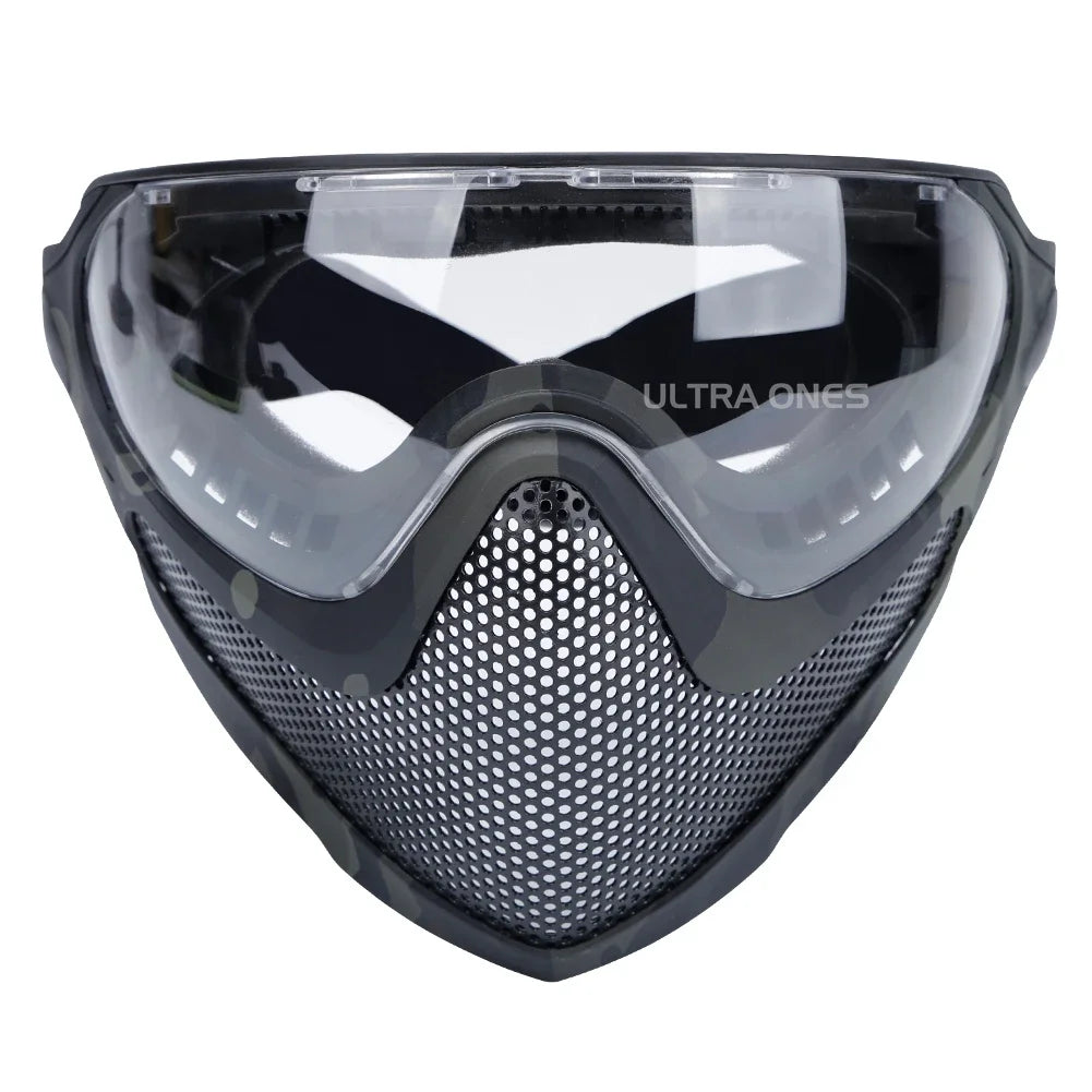 Premium Tactical FAST Helmet Half Face Mask with Flip Goggles – Hunting, Airsoft, Paintball Mask, Helmet Accessories for 