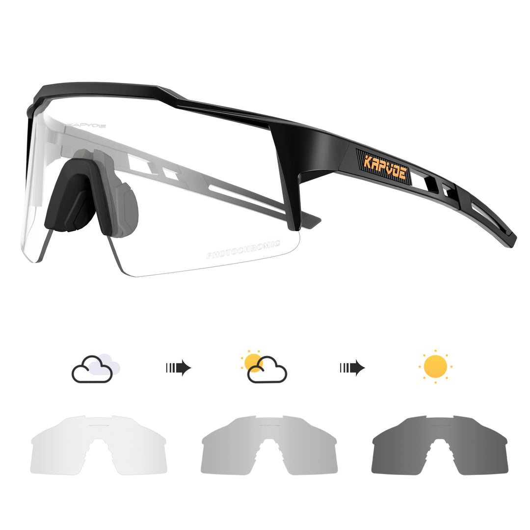 Premium Photochromic Cycling Sunglasses – UV400 Protection, Adjustable Lenses, Bike & Sports Eyewear for Men & Women