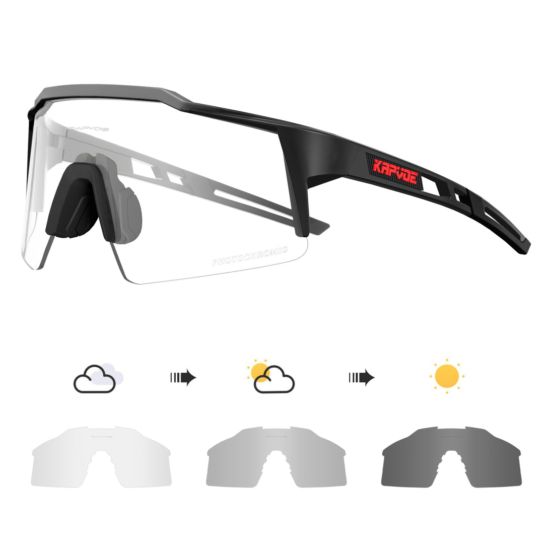 Premium Photochromic Cycling Sunglasses – UV400 Protection, Adjustable Lenses, Bike & Sports Eyewear for Men & Women