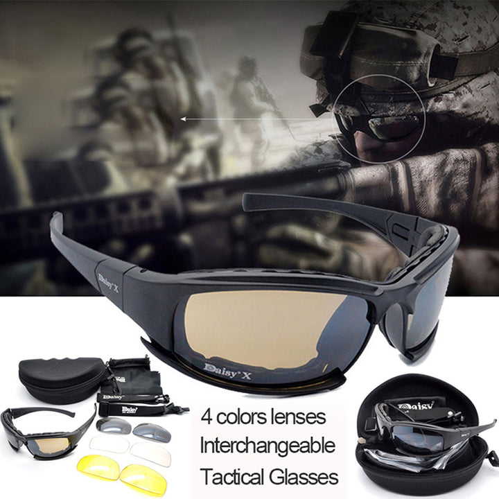 Premium Tactical Polarized Sport Glasses – UV Protection, Anti-Glare, 4 Lens Options for Shooting, Airsoft, Hunting, Hiking
