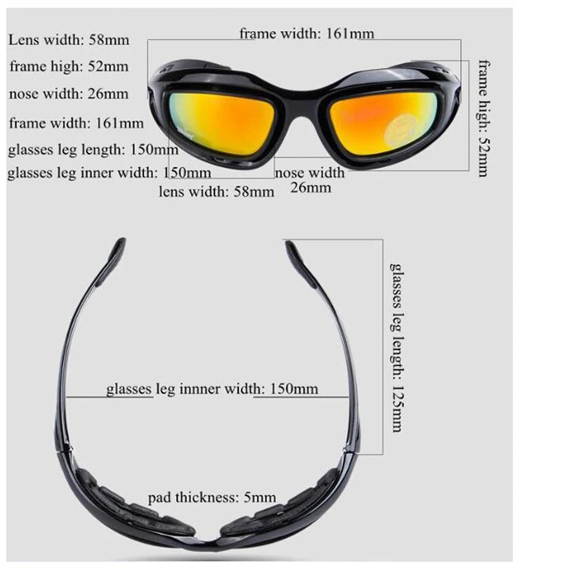 Premium Tactical Polarized Sport Glasses – UV Protection, Anti-Glare, 4 Lens Options for Shooting, Airsoft, Hunting, Hiking & Safety Eyewear - StrengthXPhysiotherapy