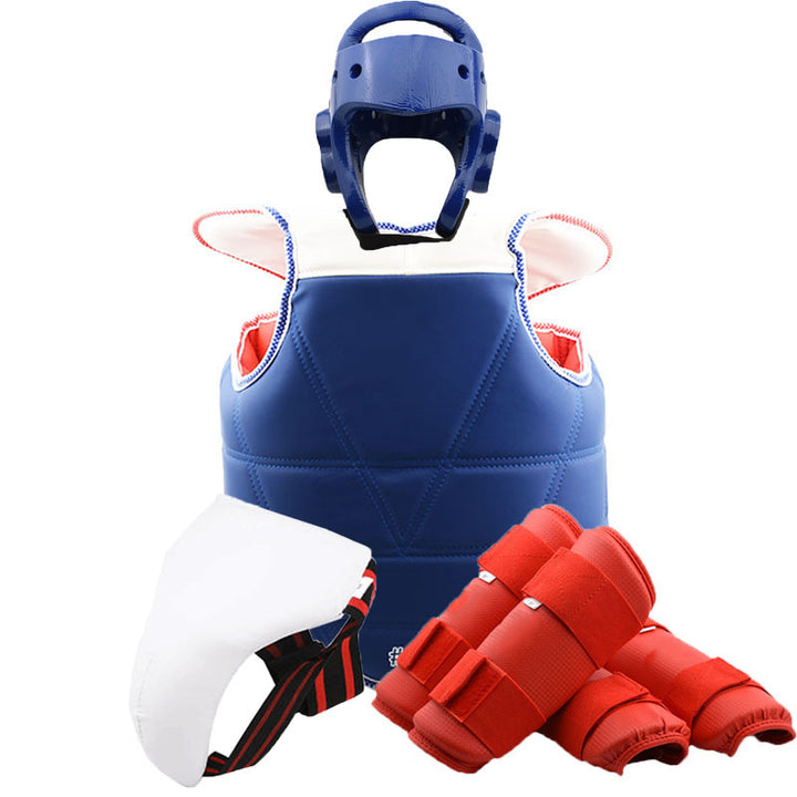 Premium ITF Taekwondo Sparring Gear Set – Helmet, Leg, Arm & Chest Protection, Karate Boxing Uniform, Professional Martial Arts Equipment for Team Training - StrengthXPhysiotherapy