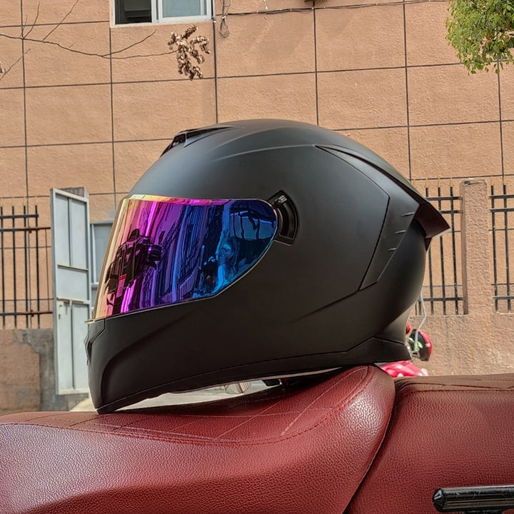 Premium Full Face Motorcycle Helmet - DOT & ECE Certified, Double Lens, Inner Sun Visor, Lightweight ABS Shell Removable Nose