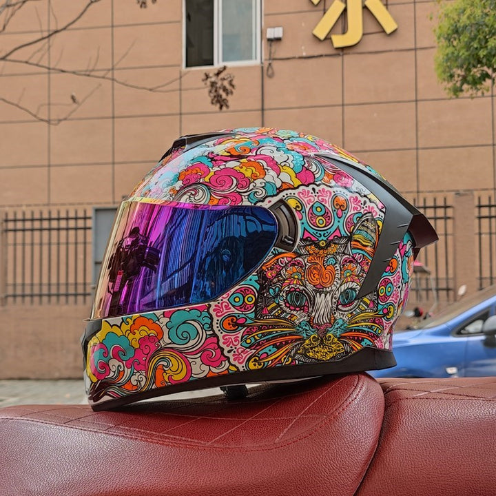 Premium Full Face Motorcycle Helmet - DOT & ECE Certified, Double Lens, Inner Sun Visor, Lightweight ABS Shell Removable Nose
