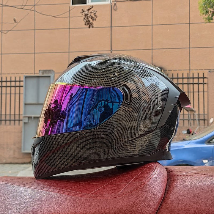 Premium Full Face Motorcycle Helmet - DOT & ECE Certified, Double Lens, Inner Sun Visor, Lightweight ABS Shell Removable Nose
