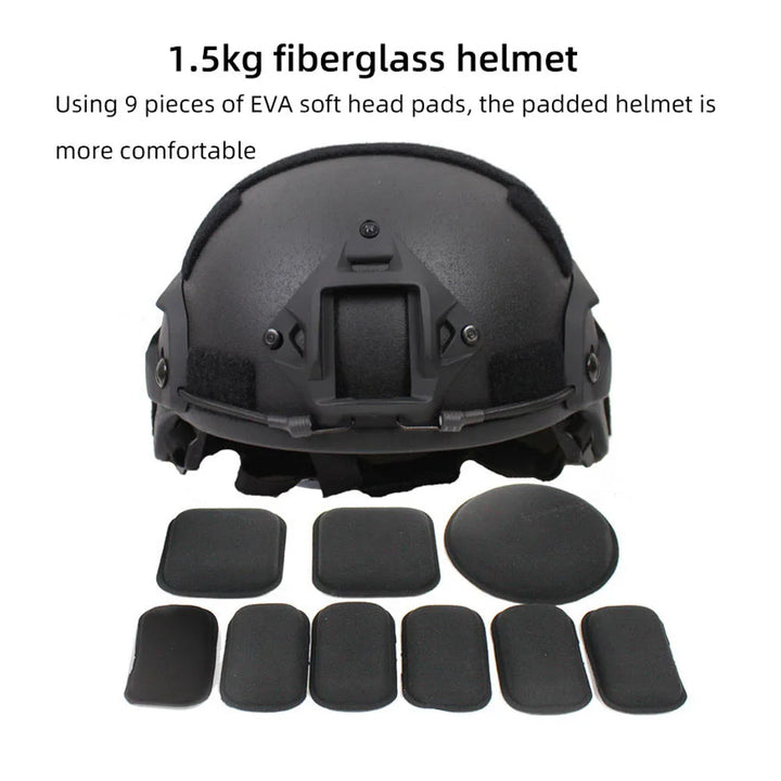 Premium FAST Tactical Helmet – Airsoft MH Camouflage, NVG Mount, Adjustable Outdoor Sport Helmet for Safety & Tactical Use