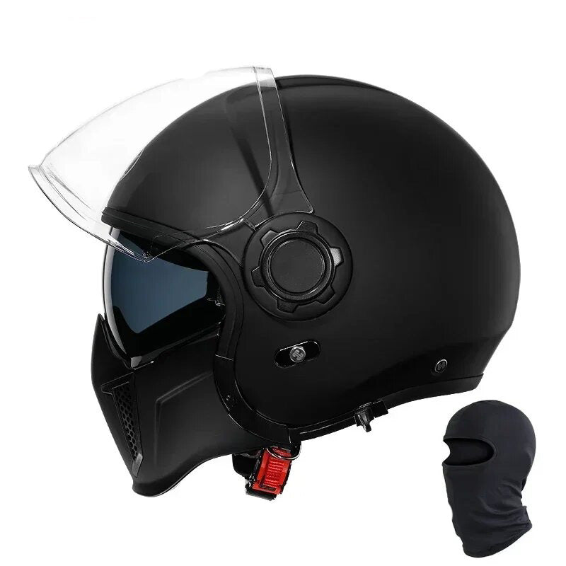 Premium Modular Motorcycle Helmet –Full Face & Open Face, Dual Lens, DOT ECE Approved, ABS Shell for Men & Women, Retro Style