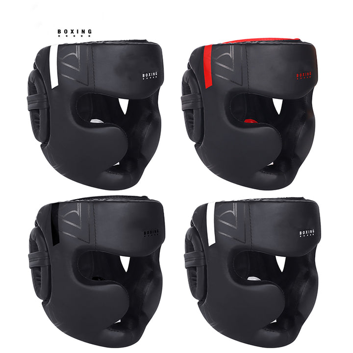 Premium Kickboxing Helmet – Full Face Muay Thai, MMA, Karate, Sanda Training Headgear, PU Leather, Protective Guard for Men & Women, Adjustable Sizes S/M/L - StrengthXPhysiotherapy