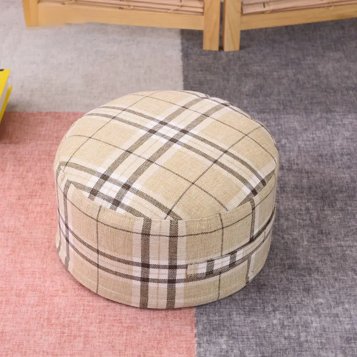 Premium Round High-Strength Sponge Seat Cushion – Comfortable Tatami Meditation & Yoga Pad – Removable Linen Cove