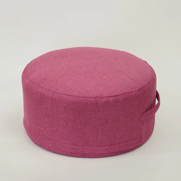 Premium Round High-Strength Sponge Seat Cushion – Comfortable Tatami Meditation & Yoga Pad – Removable Linen Cove
