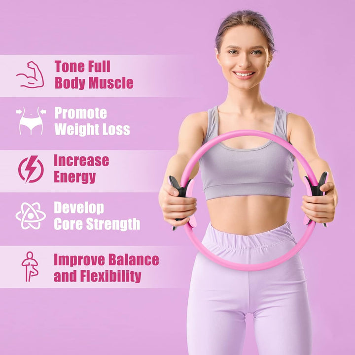 Premium Pilates Fitness Ring – Home Gym Equipment for Strength & Toning – Ideal for Resistance Training, Body Sculpting, and